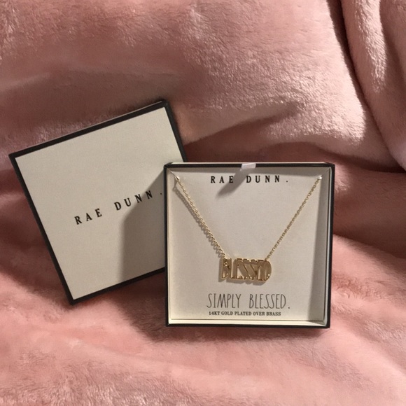 Rae Dunn. BLESSED gold necklace - Picture 4 of 4
